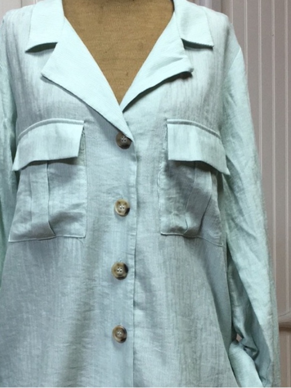 E&M Oversized Safari Fatigue Shirt S